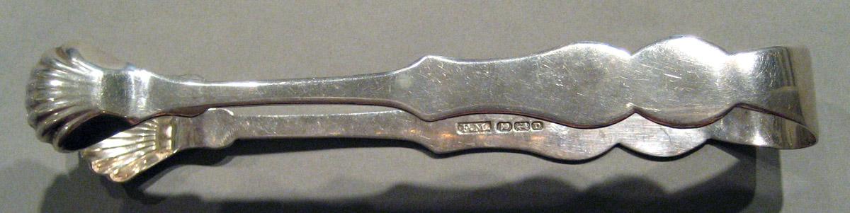 1998.0004.865 Silver Tongs view 3
