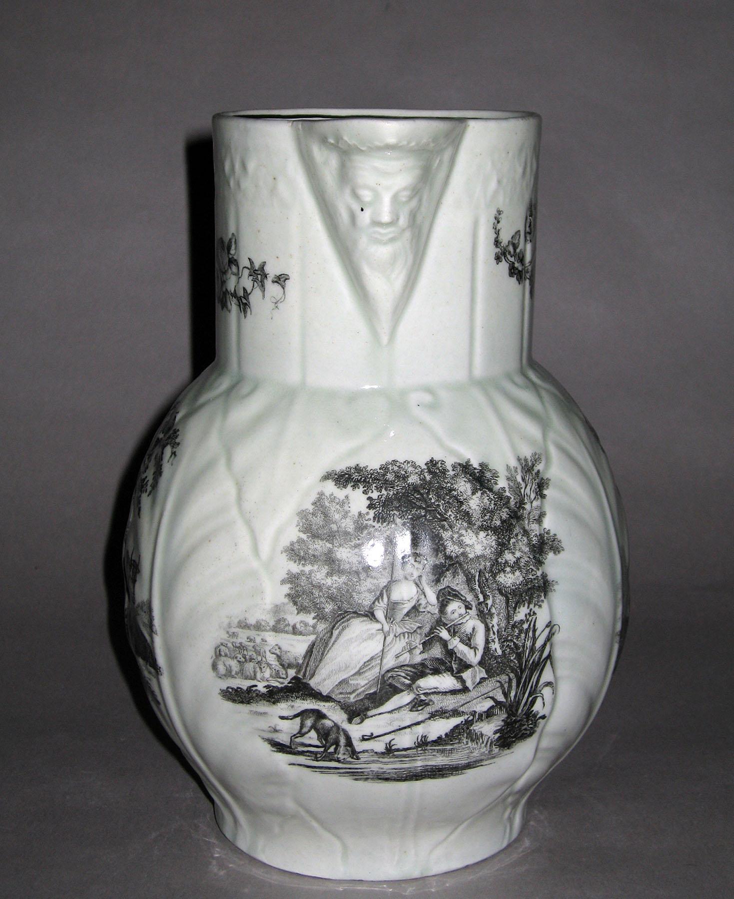 1958.0700 Worcester molded cabbage leaf jug (front)