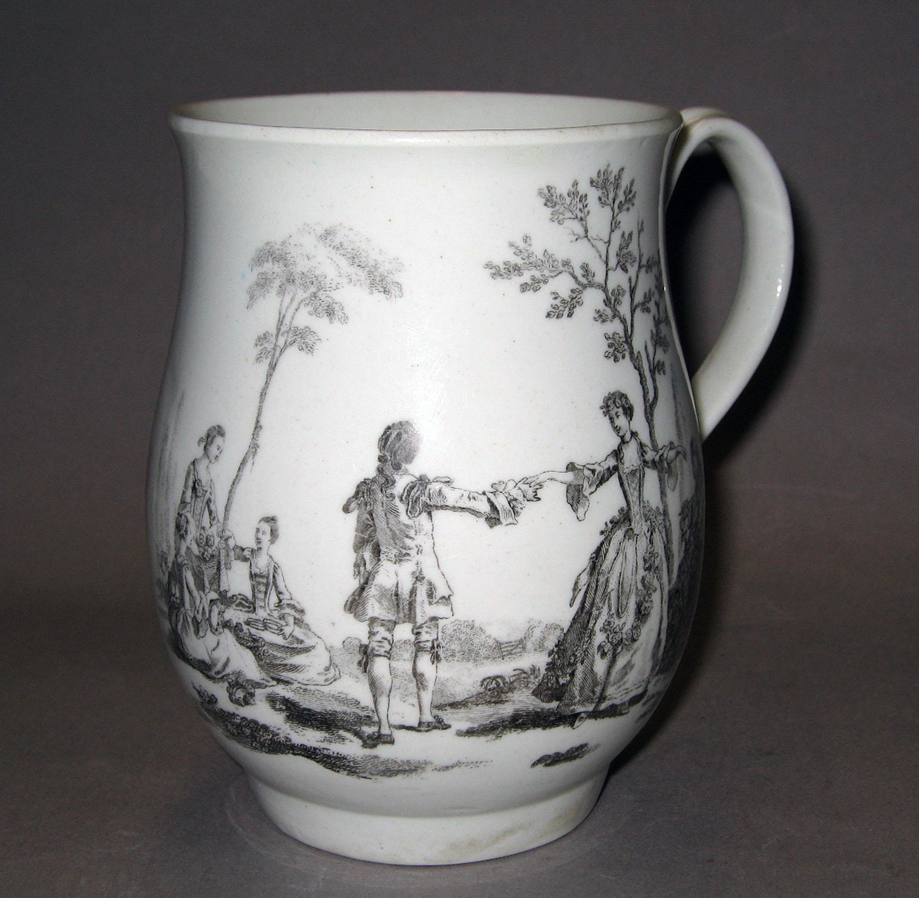 1958.0704 Worcester soft-paste porcelain tankard (side 2)