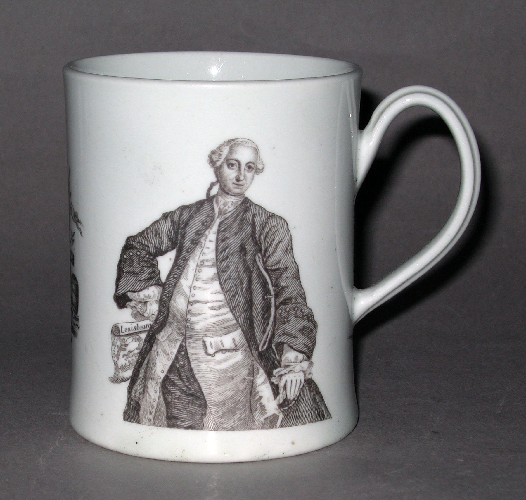 1958.0732 Soft-paste porcelain mug (side 1)