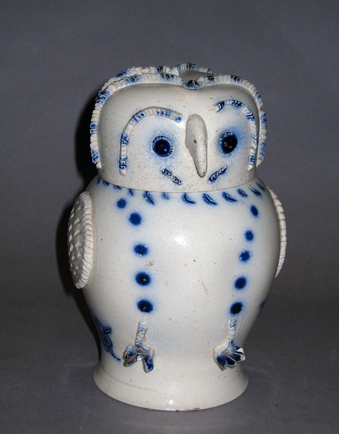 1998.0028.011 Stoneware owl jug (view 2)