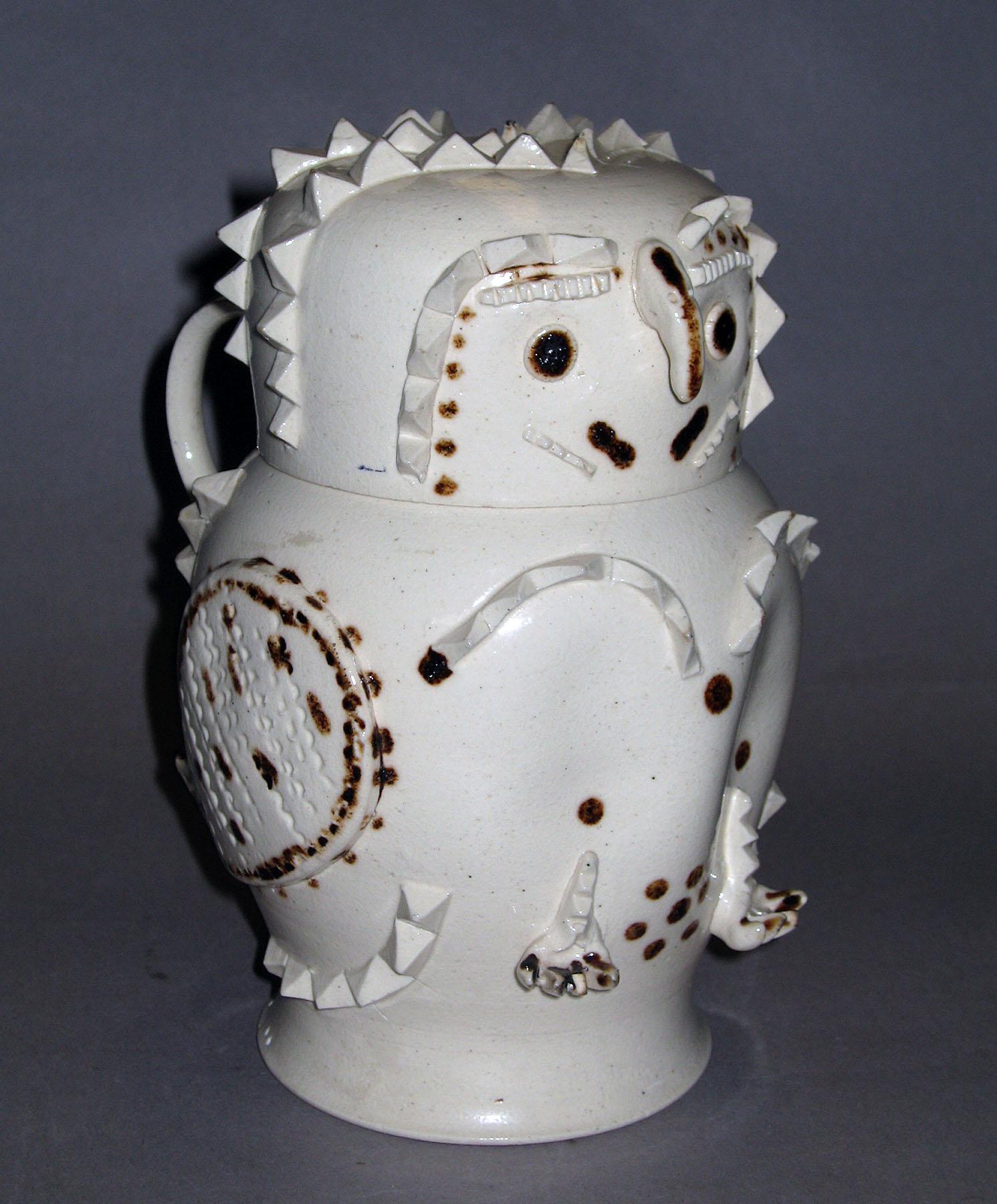 1998.0028.012 Stoneware owl jug (view 2)