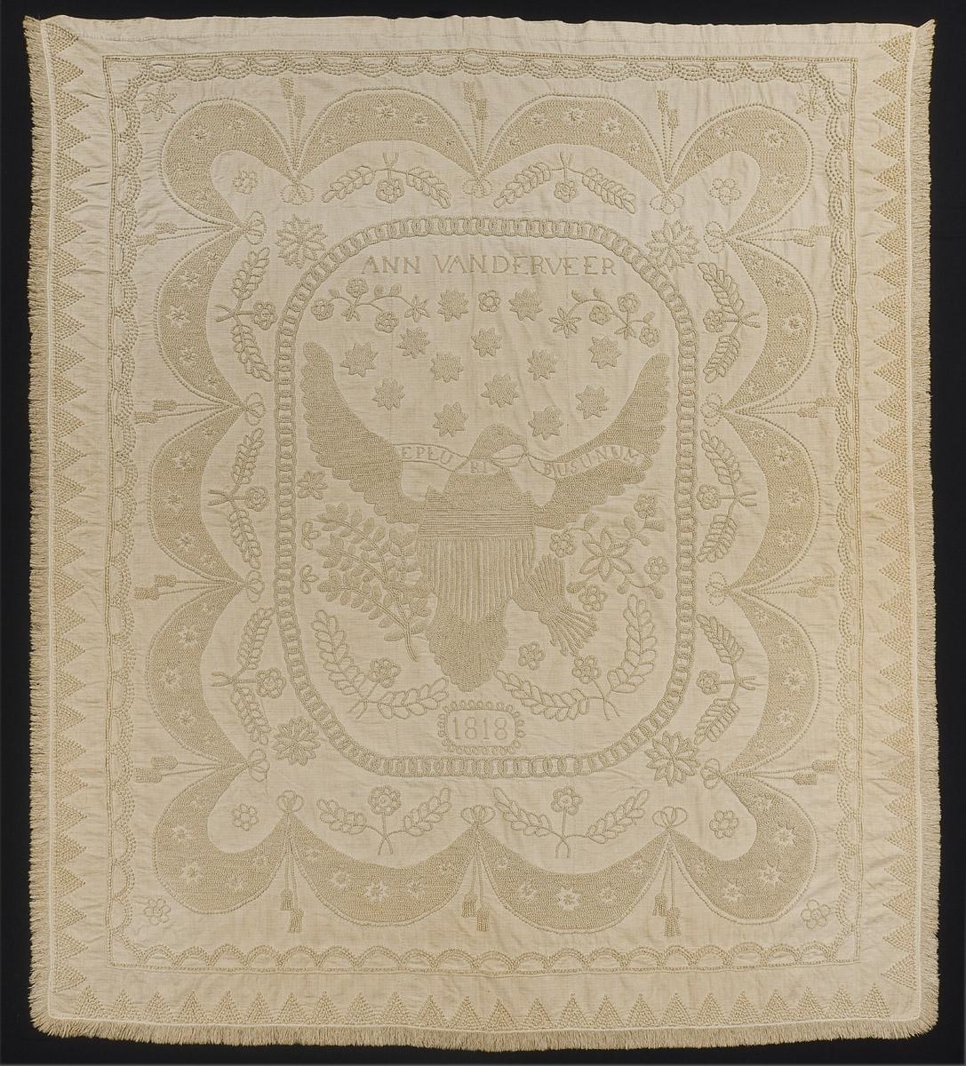 1998.0501 Bedcover, Bedspread, whitework
