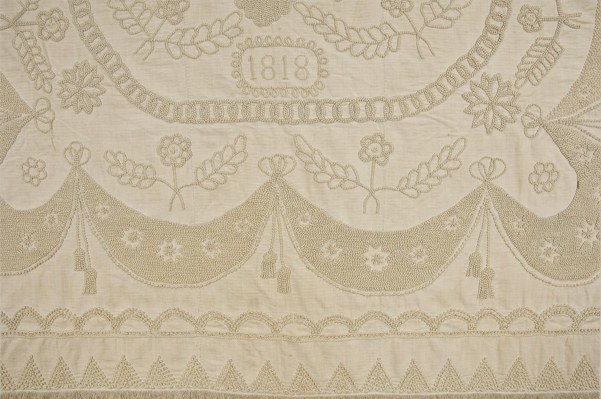 1998.0501 Bedcover, Bedspread, whitework (detail 4)