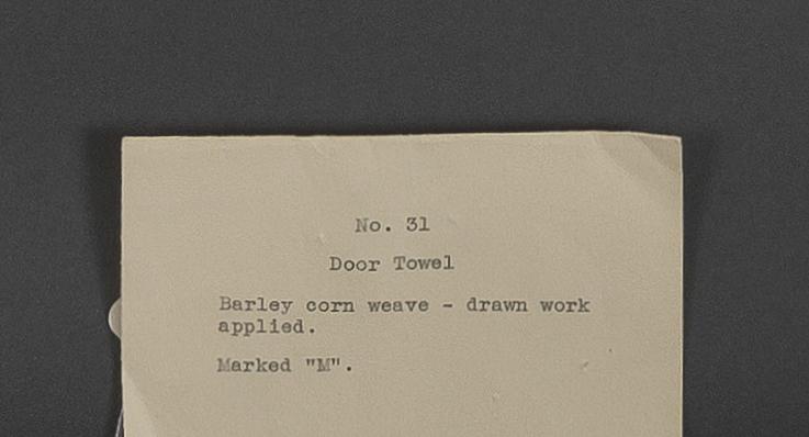 2000.0007.031 Towel, detail 8, note