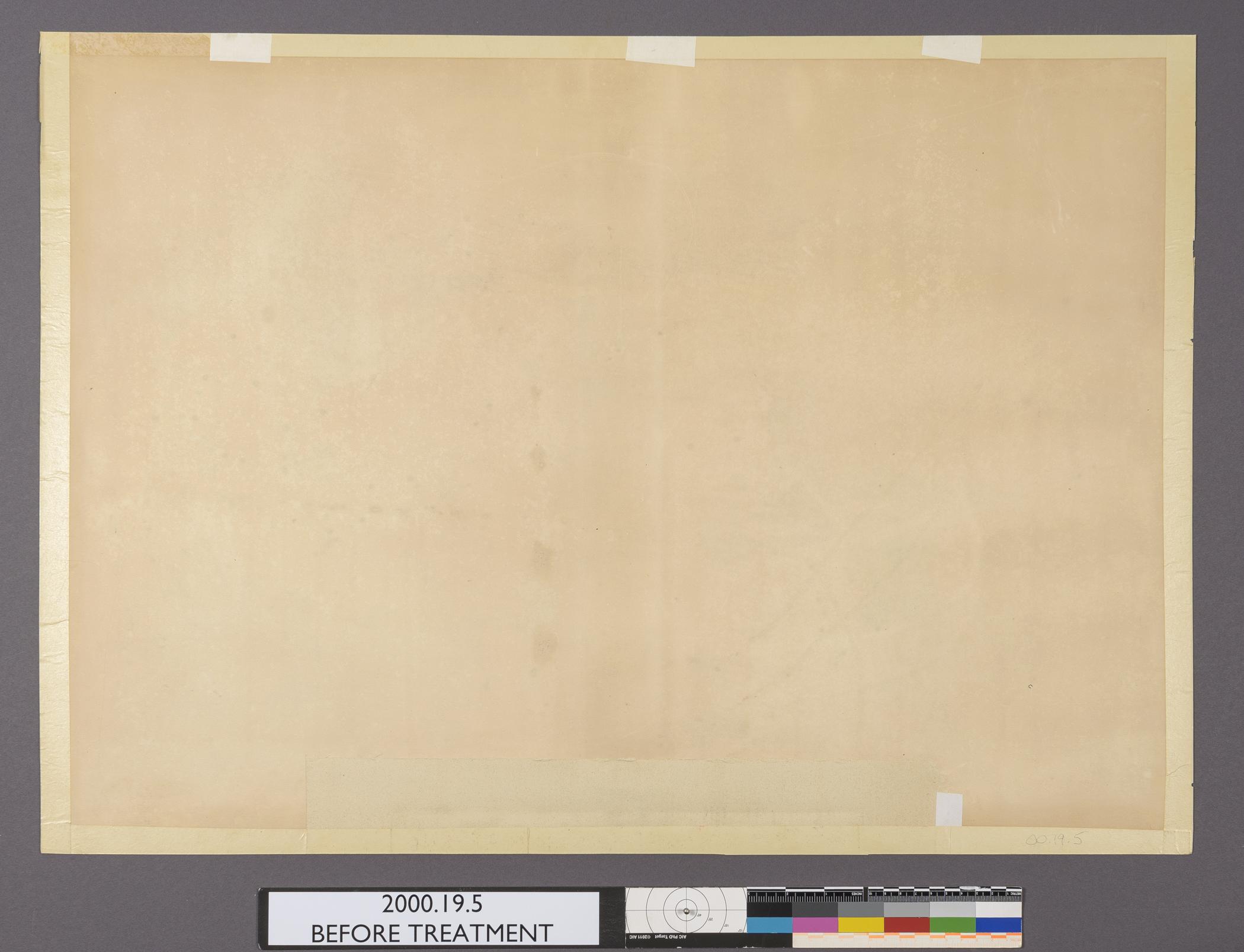 2000.0019.005 A Print, view 2, reverse, before conservation treatment