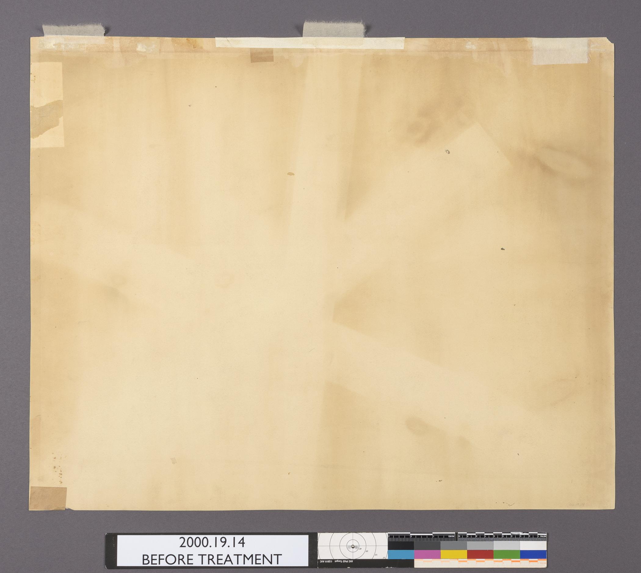 2000.0019.014 A Print, view 2, reverse, before conservation treatment