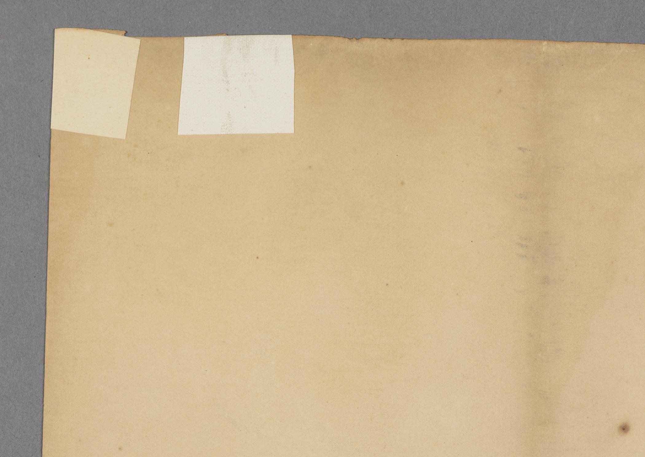 2000.0019.119 A Print, detail 1, reverse, before conservation treatment