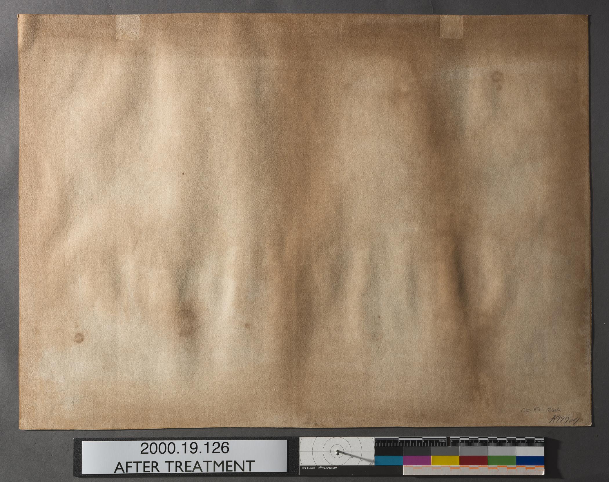 2000.0019.126 A Print, view 4, reverse, raking light, after conservation treatment