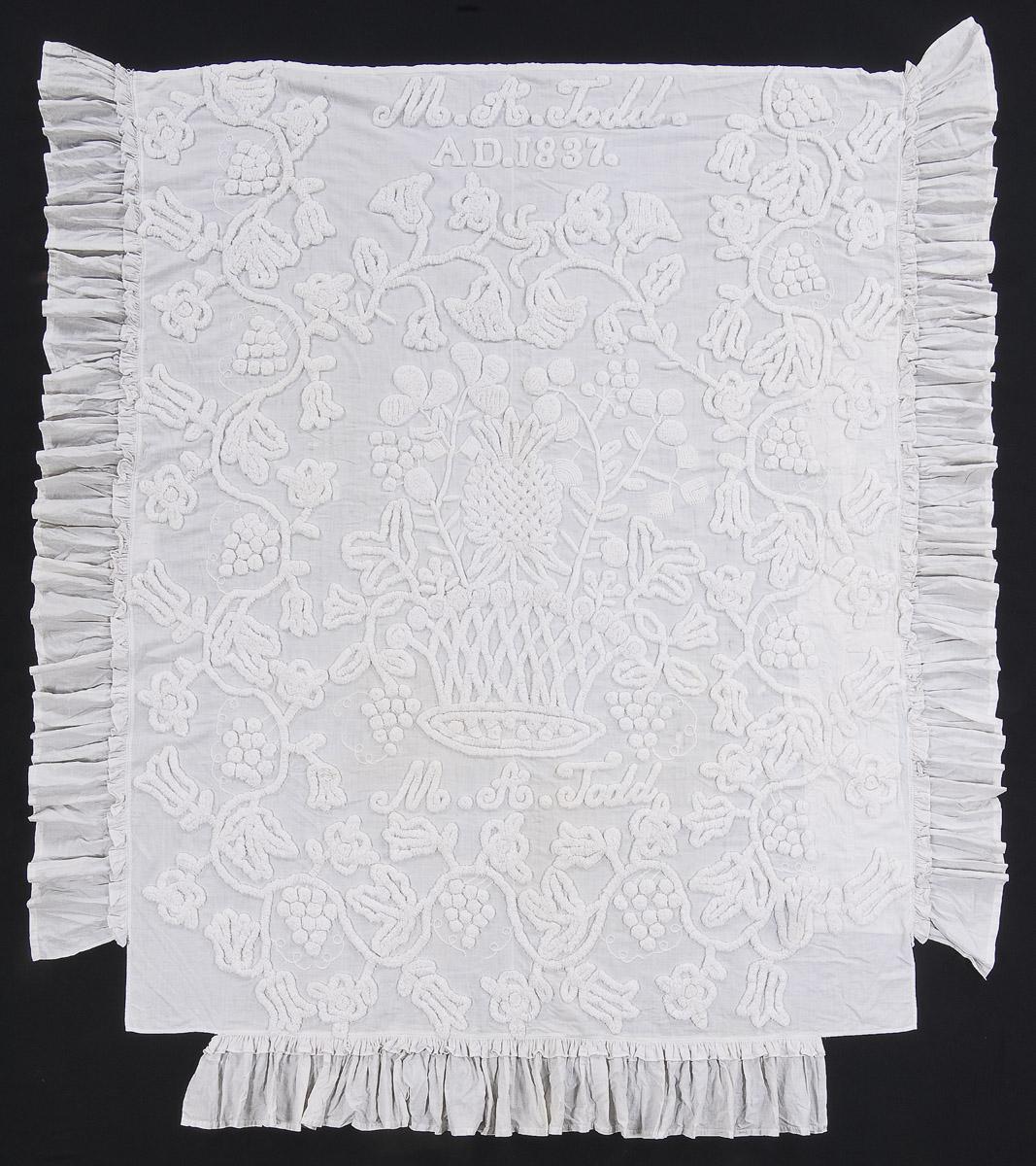 2000.0028.002 Bedcover, Bedspread, whitework