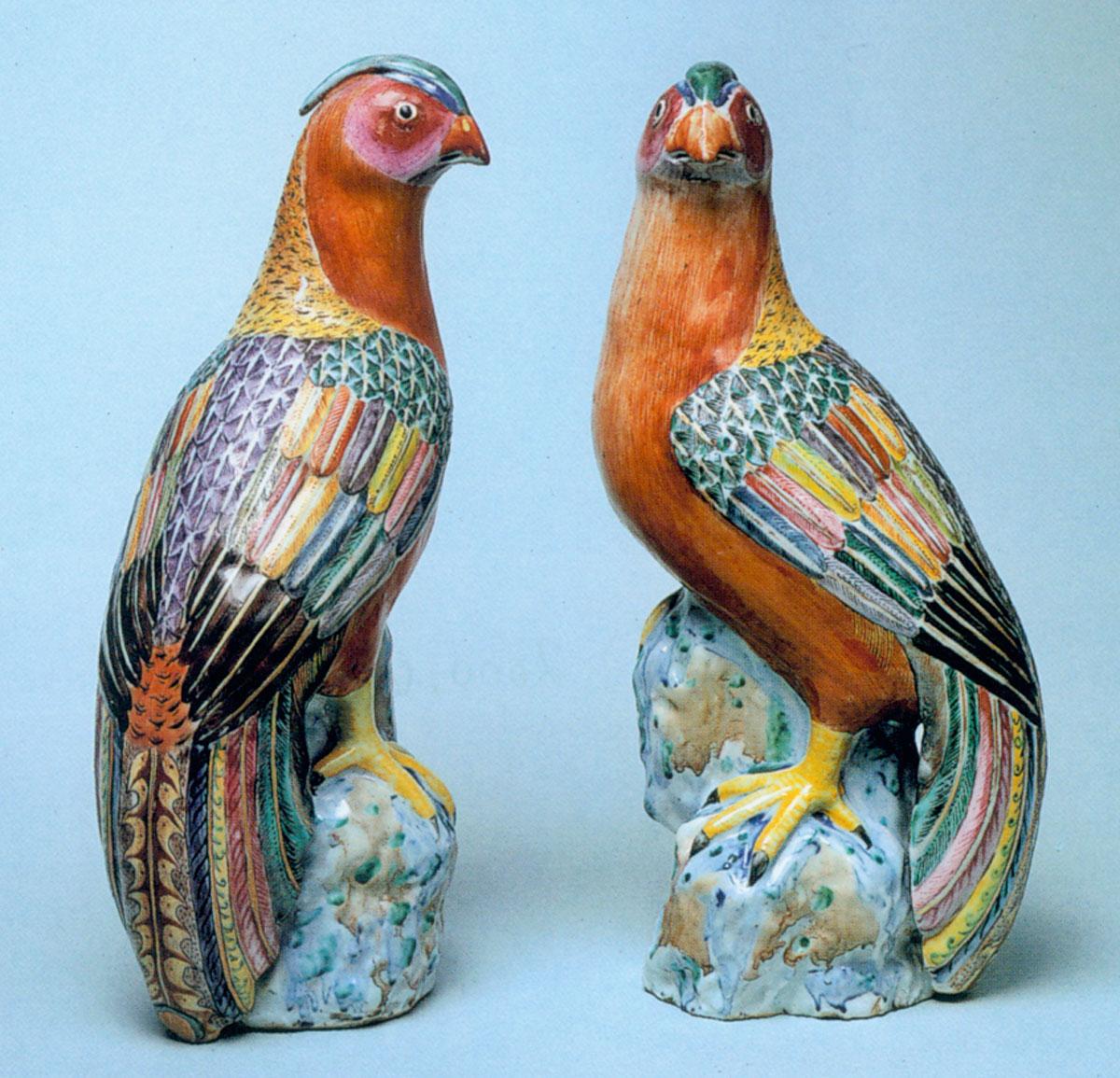 2000.0061.096.001, .002 Porcelain pheasants