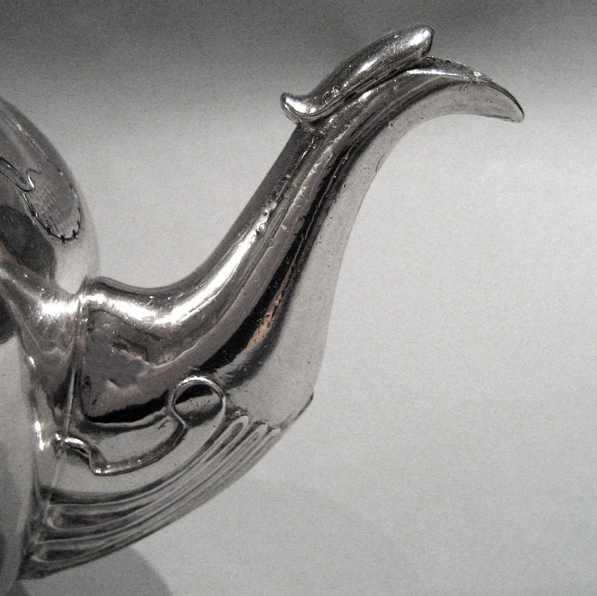 2001.0002.015 Silver Teapot detail spout