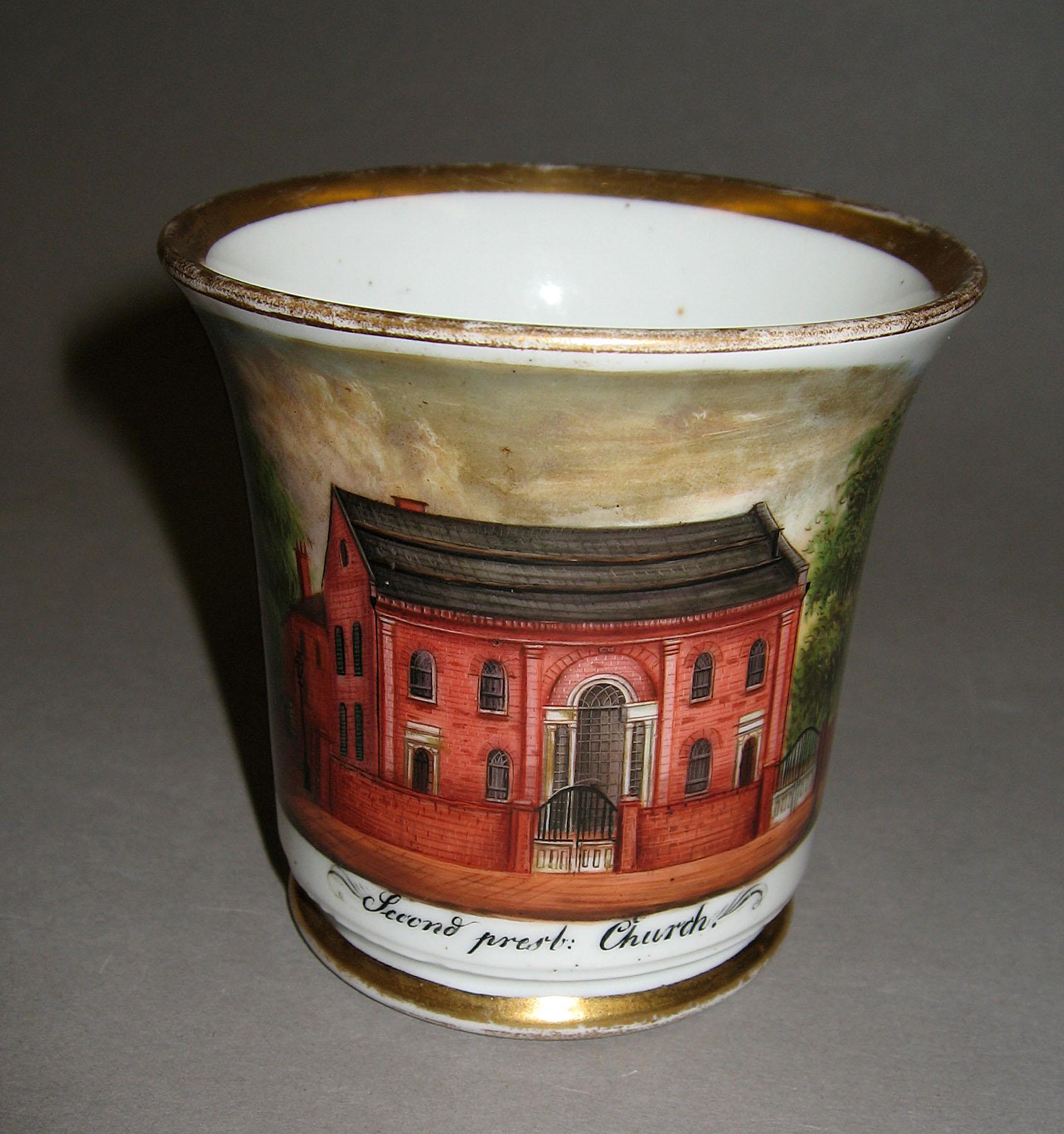 2002.0003 Coffee cup (Philadelphia scene)