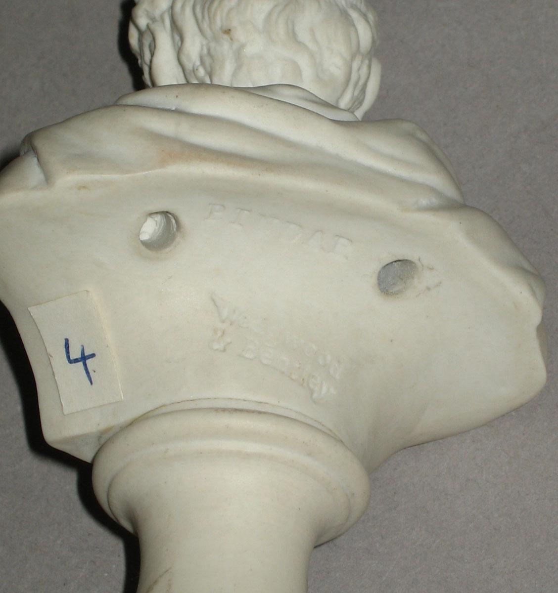 2002.0004.001 Stoneware bust (reverse)