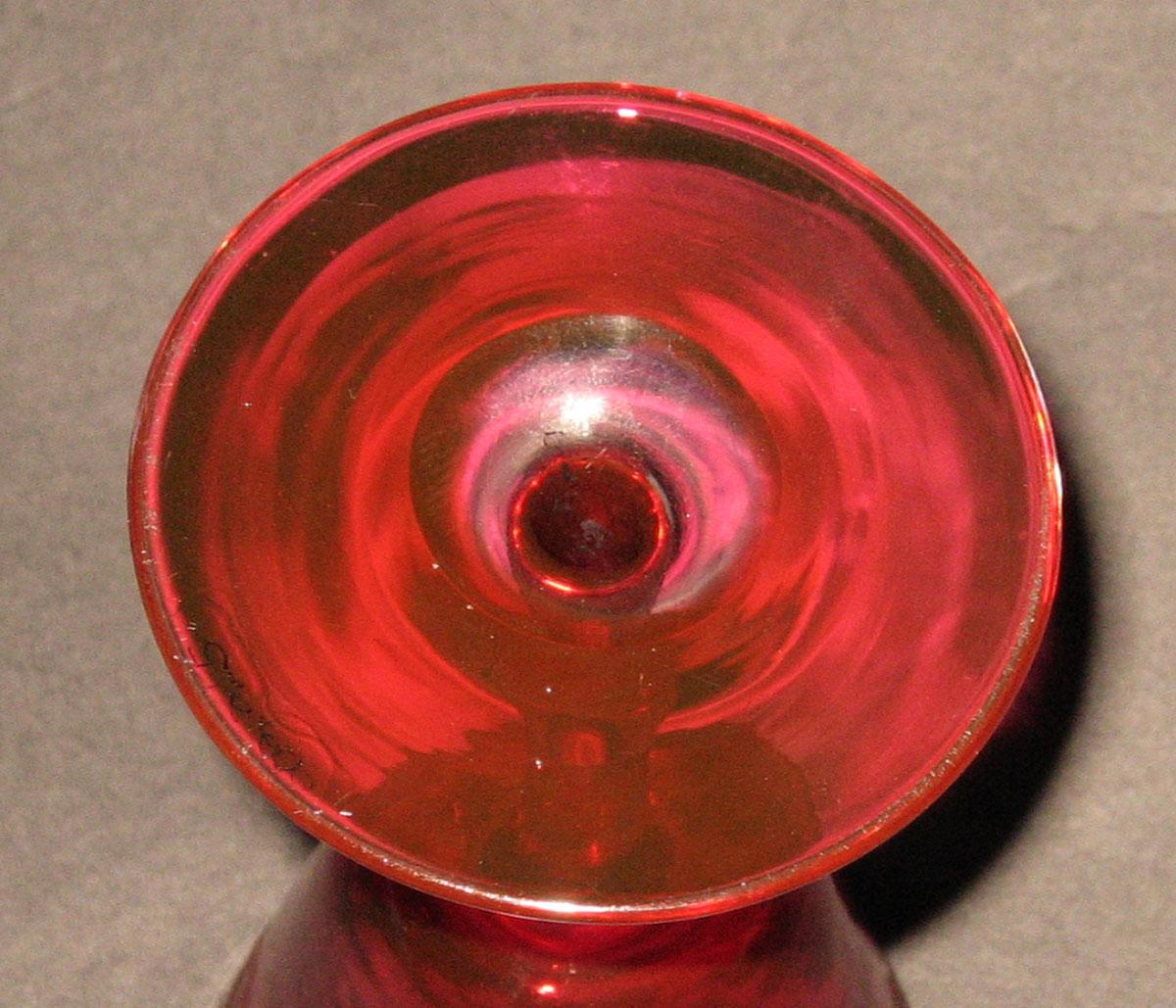 2002.0021.005 Ruby overlay wineglass (underside)