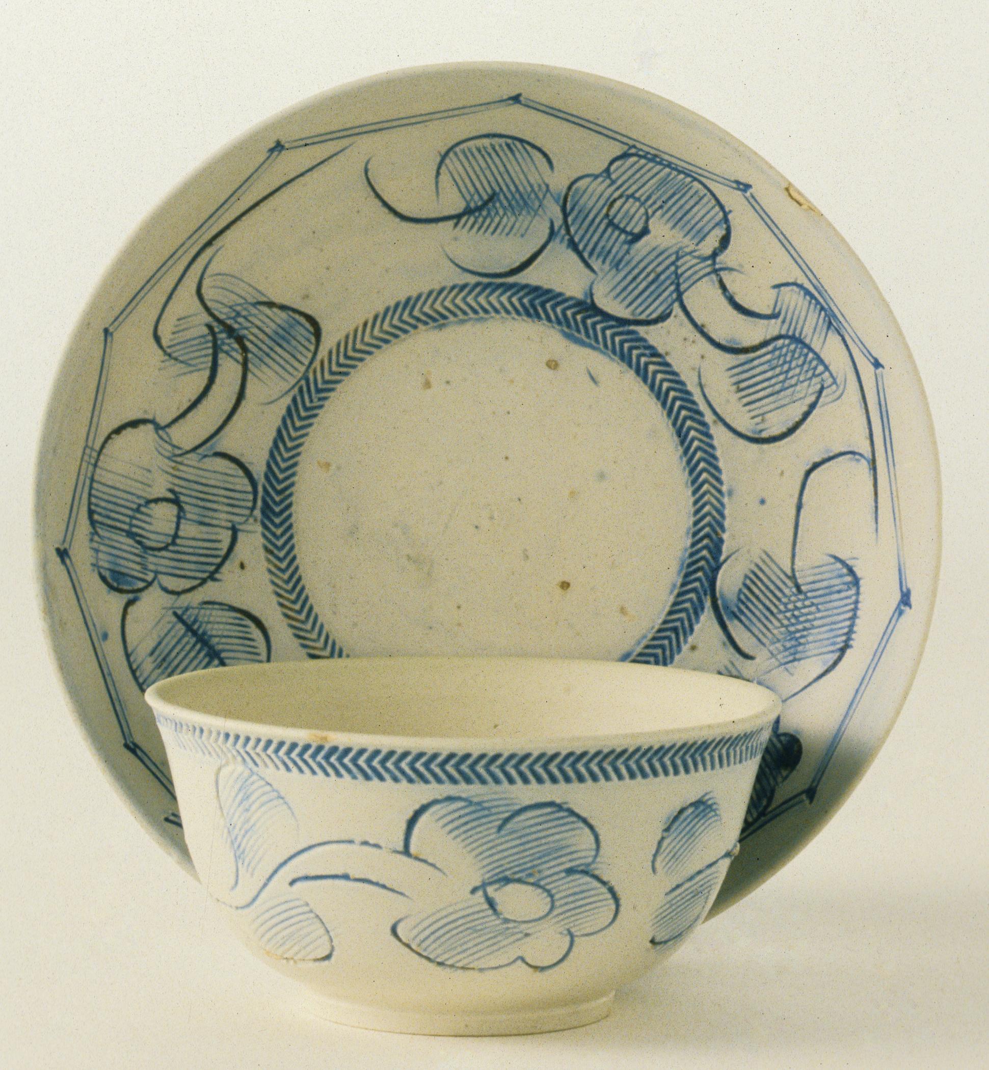1958.0946, .0947 Teabowl and saucer
