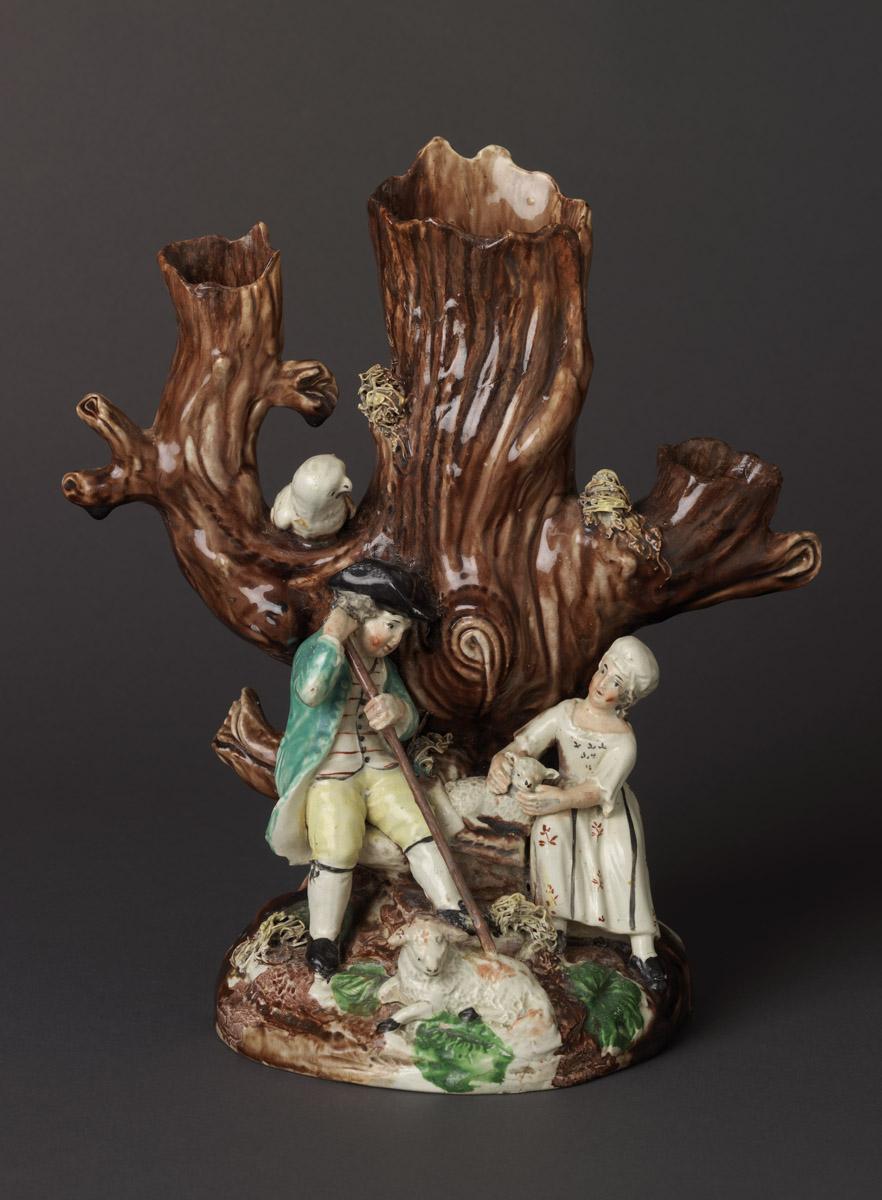 2002.0030.061 Pearlware figural spill-vase