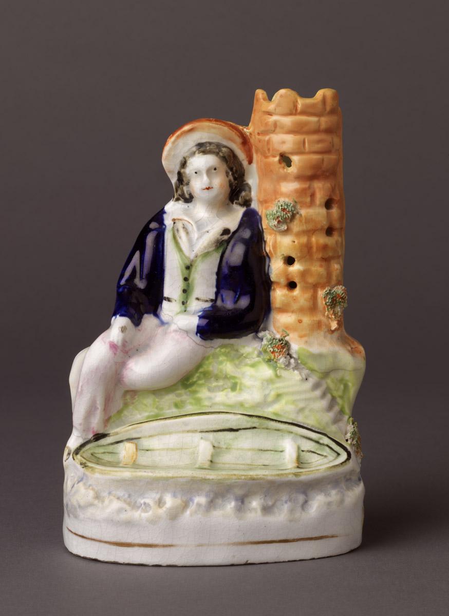 2002.0030.147 Pearlware figure/spill vase