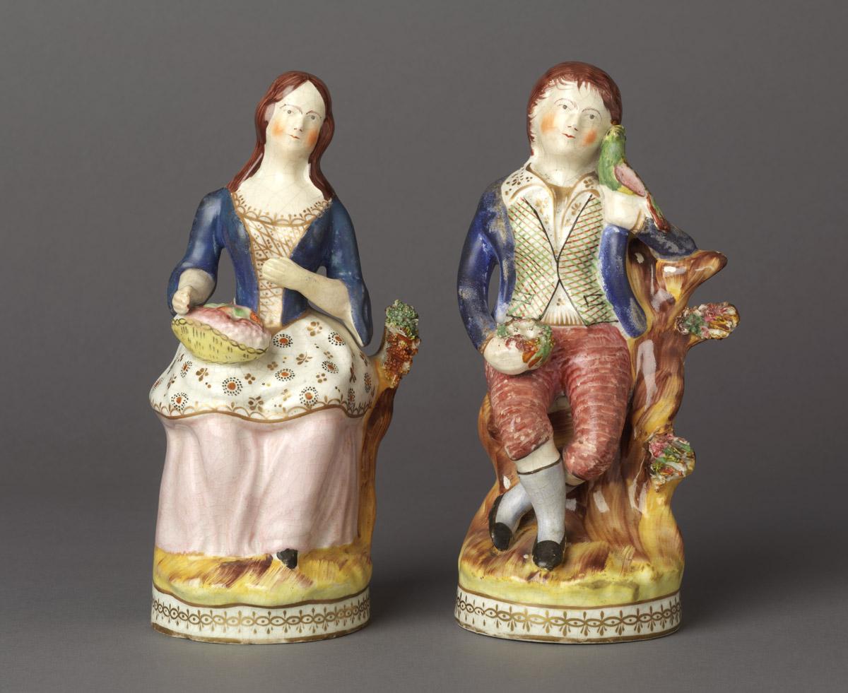 2002.0030.174.001, .002 Pearlware figures