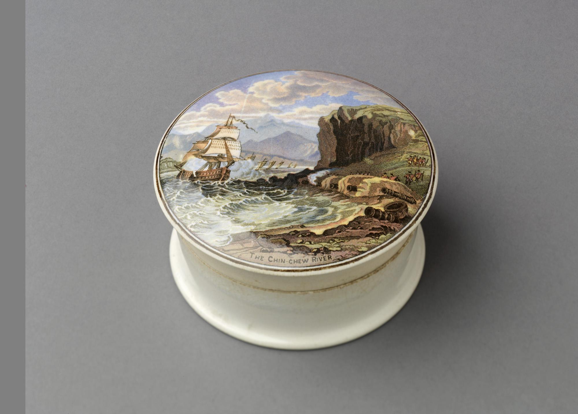 2002.0030.182 A, B Pearlware pot and lid