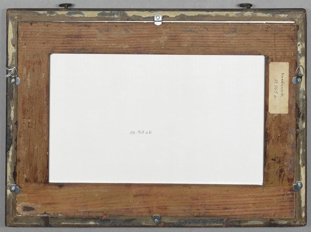 1958.0968 A, B Sampler and Frame, Verso