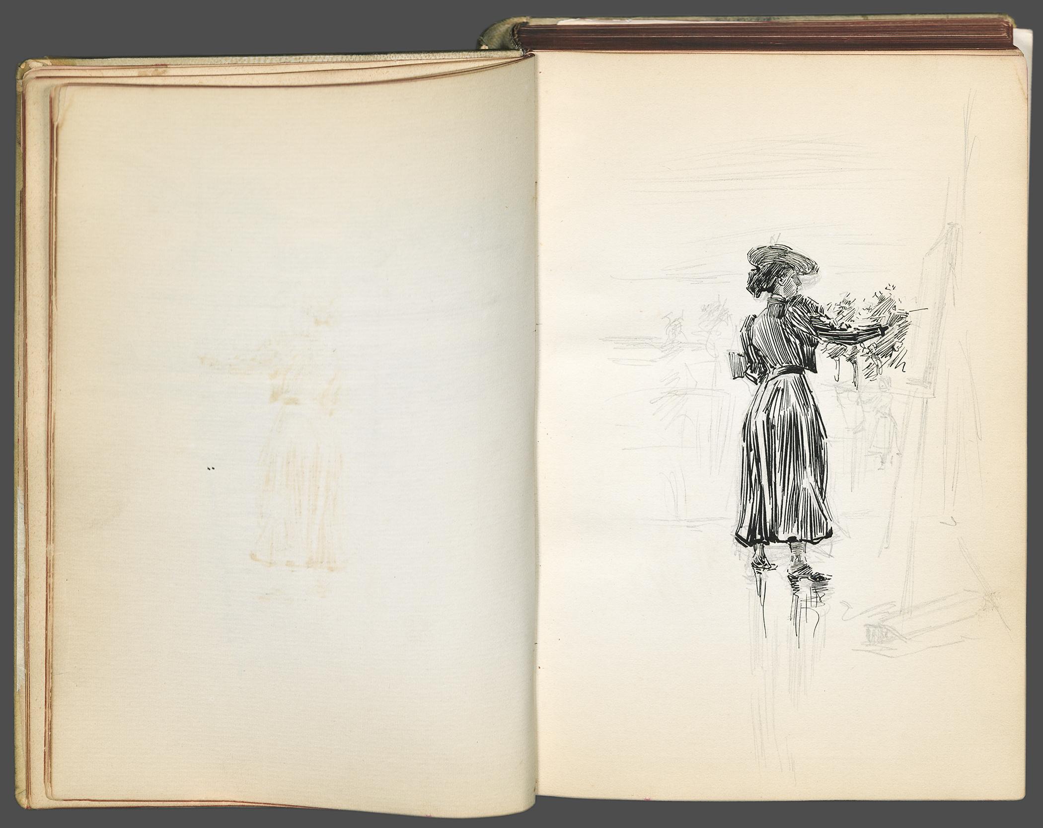 2002.0053 Sketch book, Pages 18 and 19
