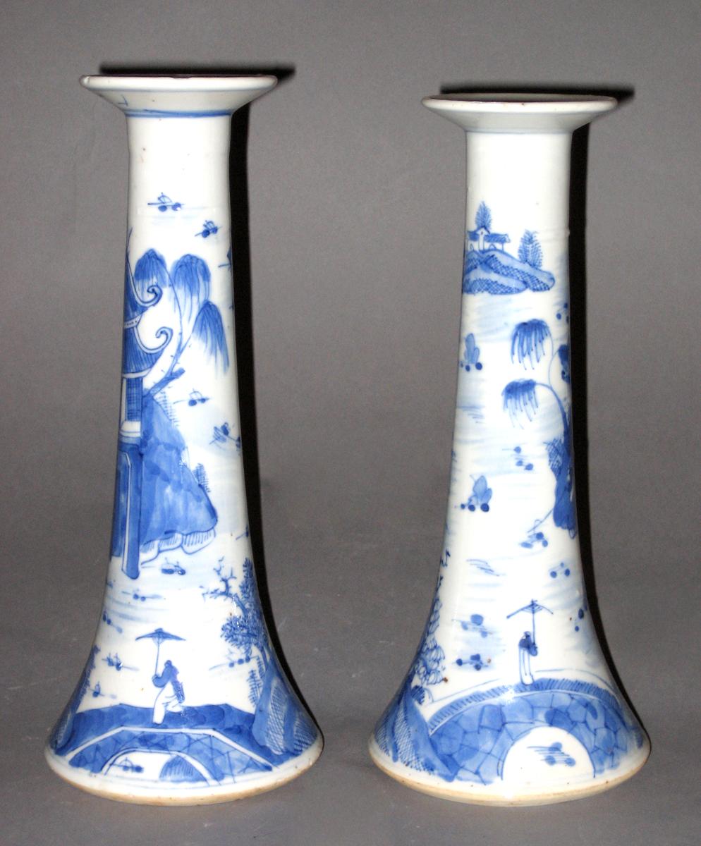 2003.0012.030.001 and .002 Porcelain candlesticks