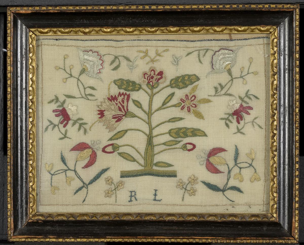 2003.0013.036.001 A Needlework picture, B Frame, view 1