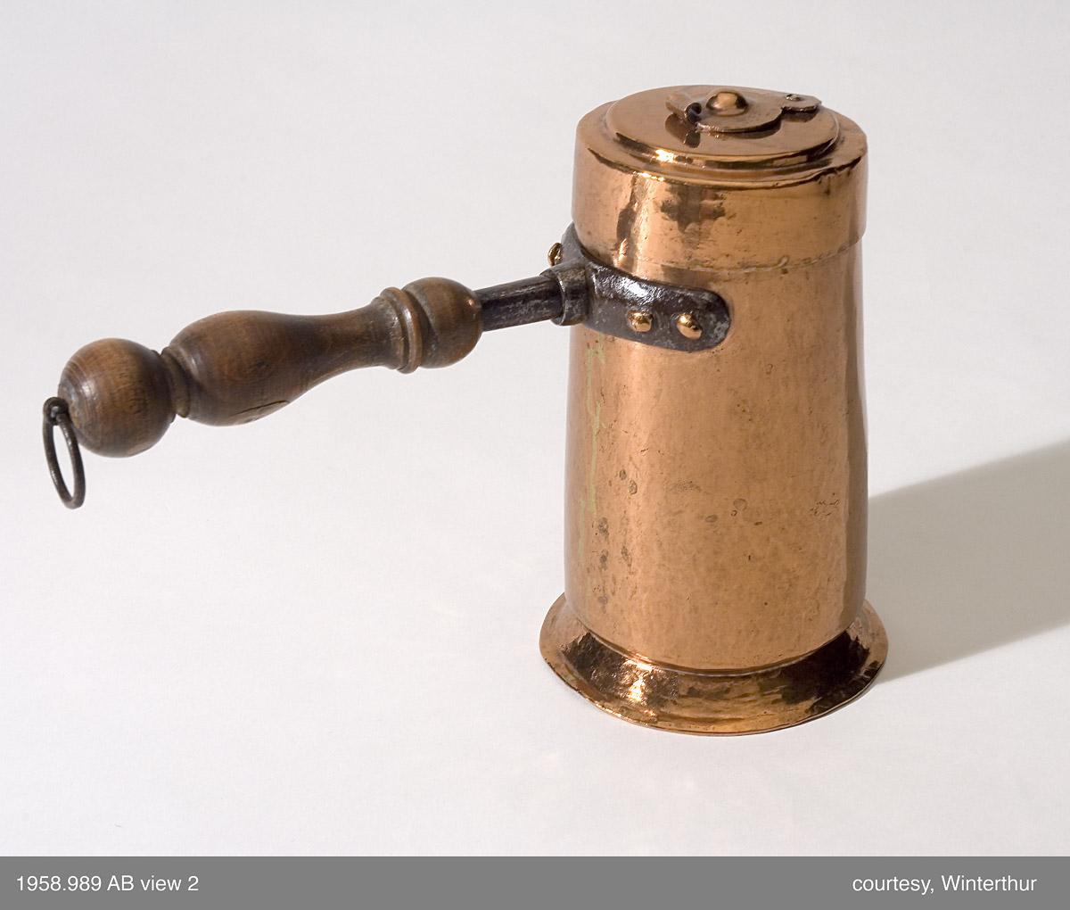 1958.0989 A, B Copper chocolate pot (view 2)