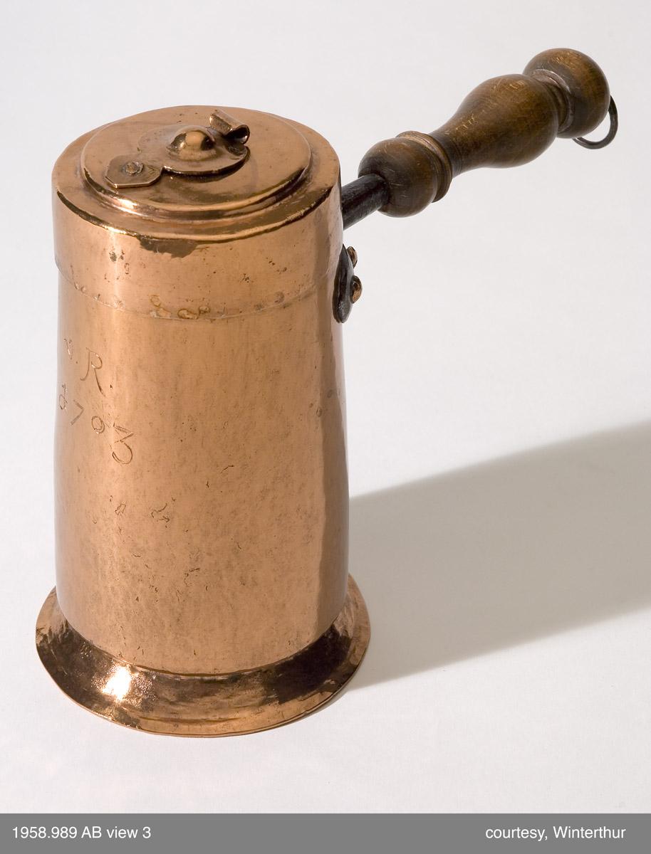 1958.0989 A, B Copper chocolate pot (view 3)