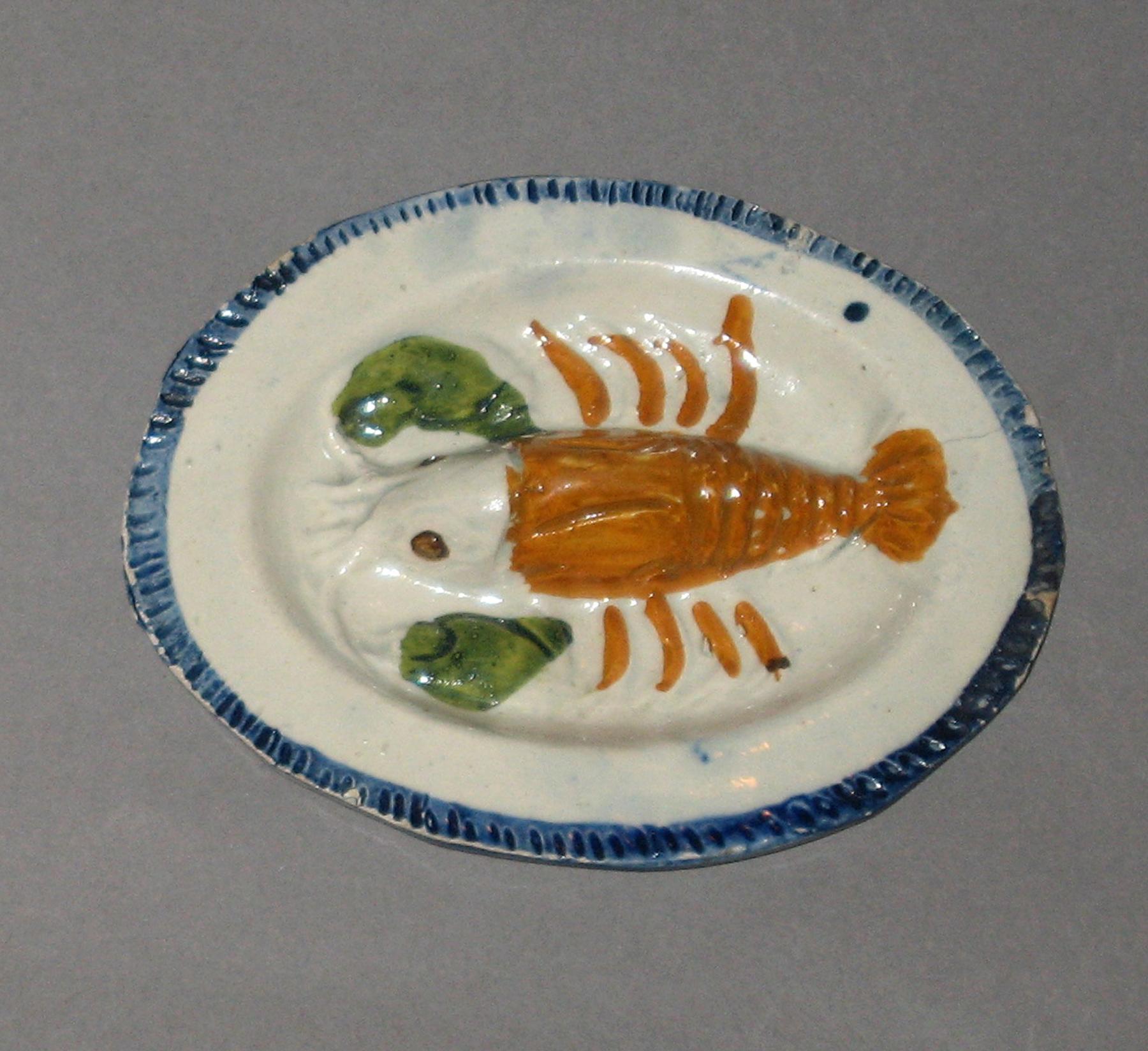 2003.0013.135.006 Miniature pearlware lobster dish