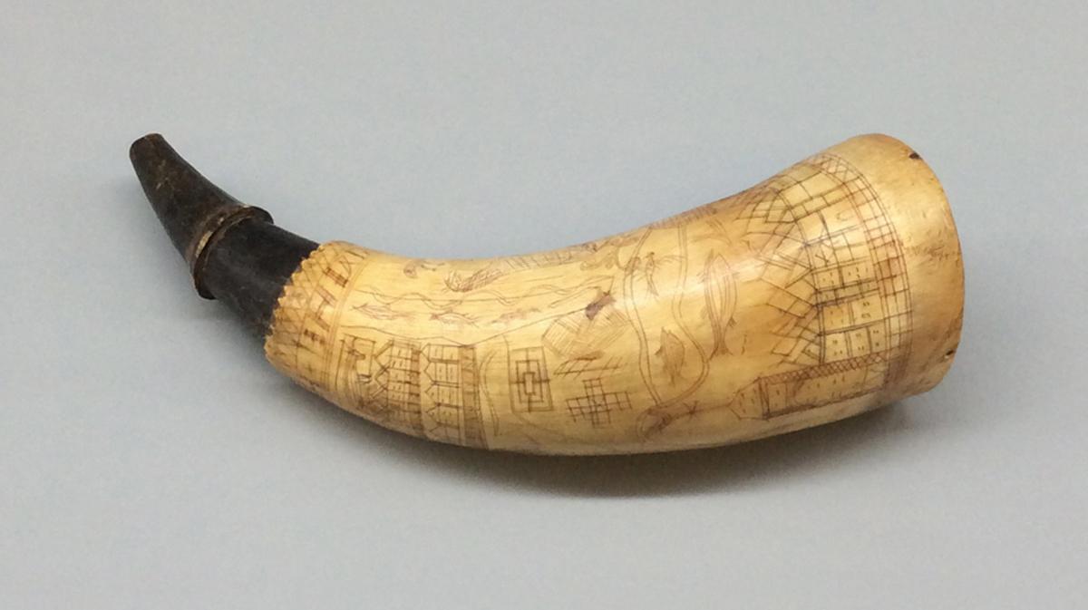 1958.1003 A Powder horn, view 1