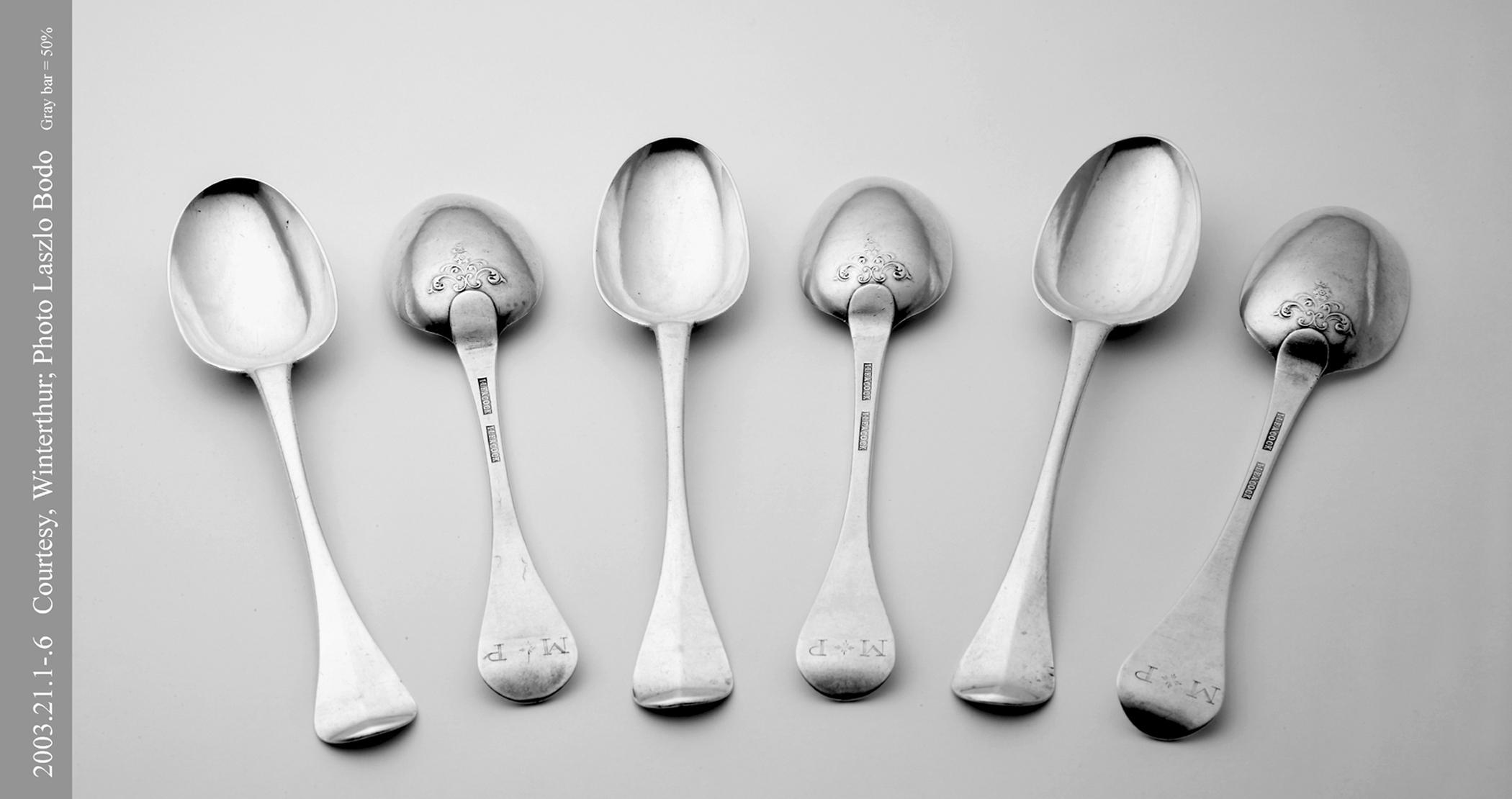 2003.0021.001-.006 Spoons, Tablespoons