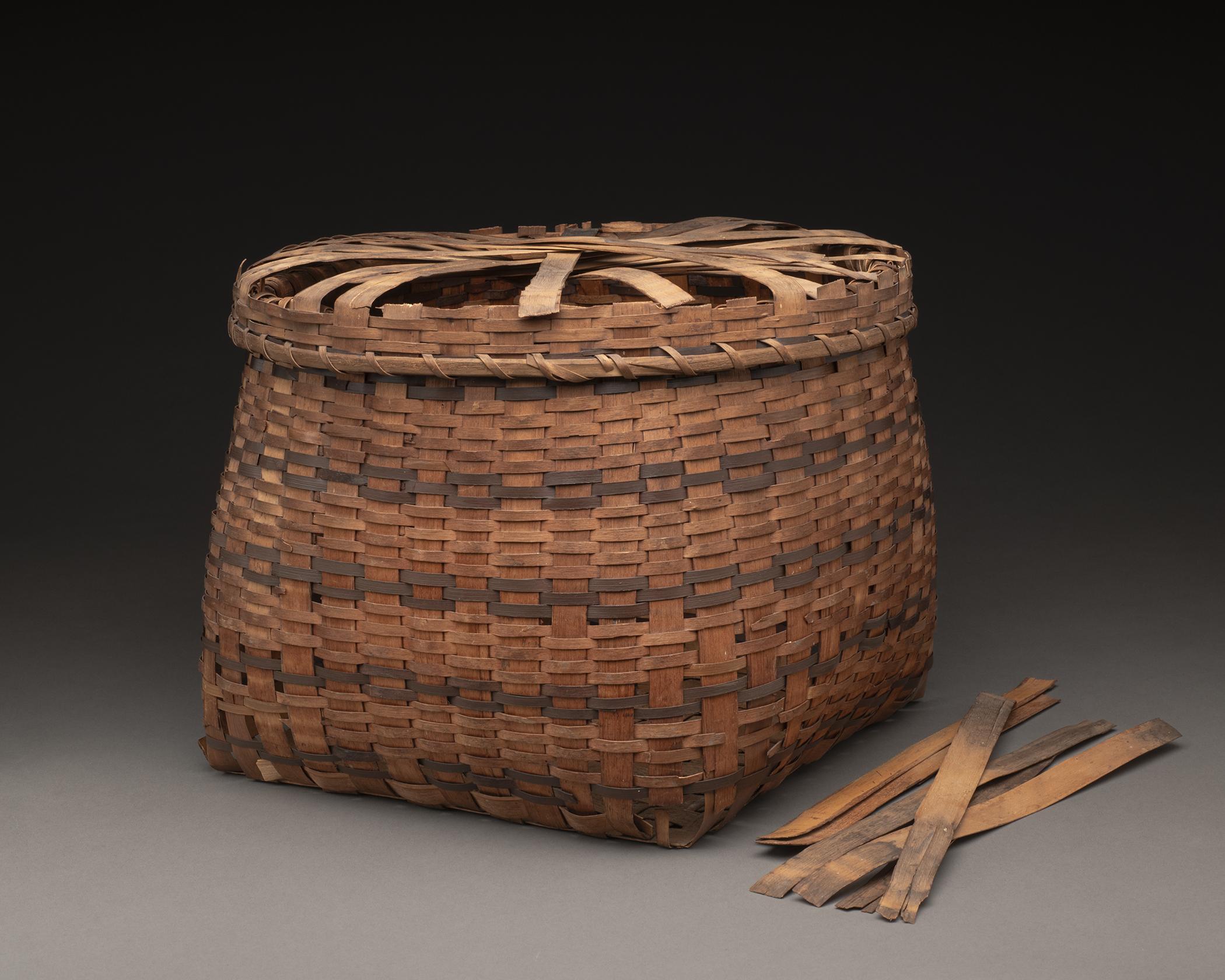 1958.1009 A, B Basket and cover, fragments