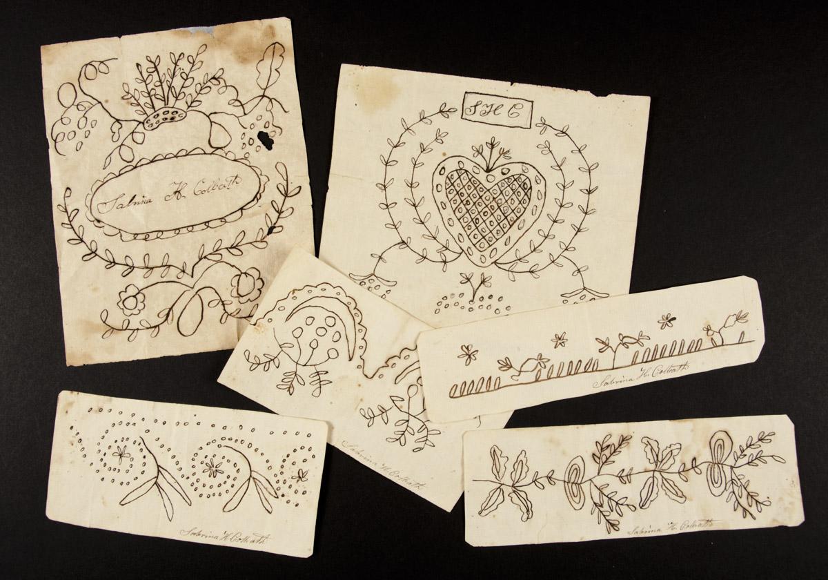2003.0033.001, .002, .004, .006, .010, .011 Embroidery patterns, view 1