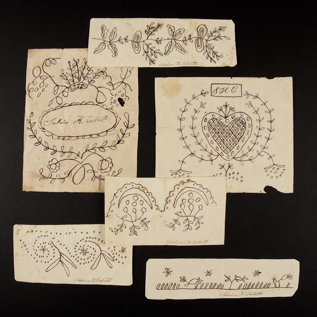2003.0033.001, .002, .004, .006, .010, .011 Embroidery patterns