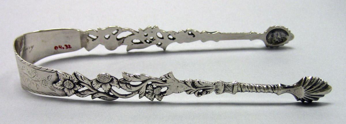 2004.0032 Silver Tongs view 3