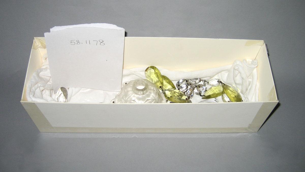 1958.1178 Candelabrum glass pieces in box