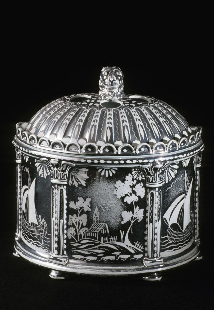 1958.1230 A, B Lusterware bough pot