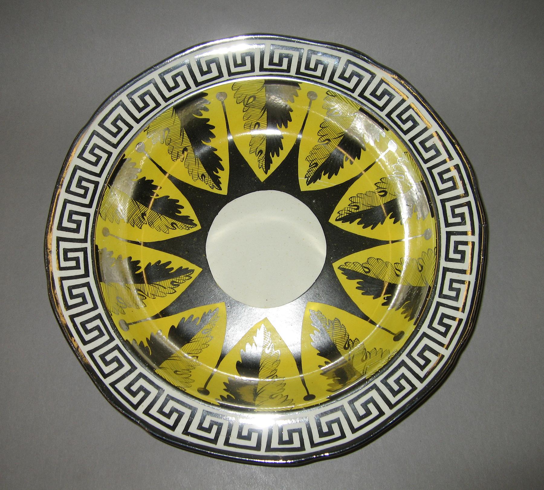 1958.1312 Luster and canary plate