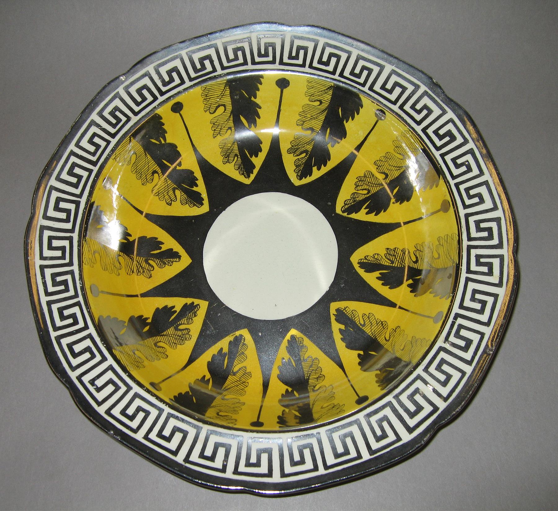 1958.1313 Luster and canary plate