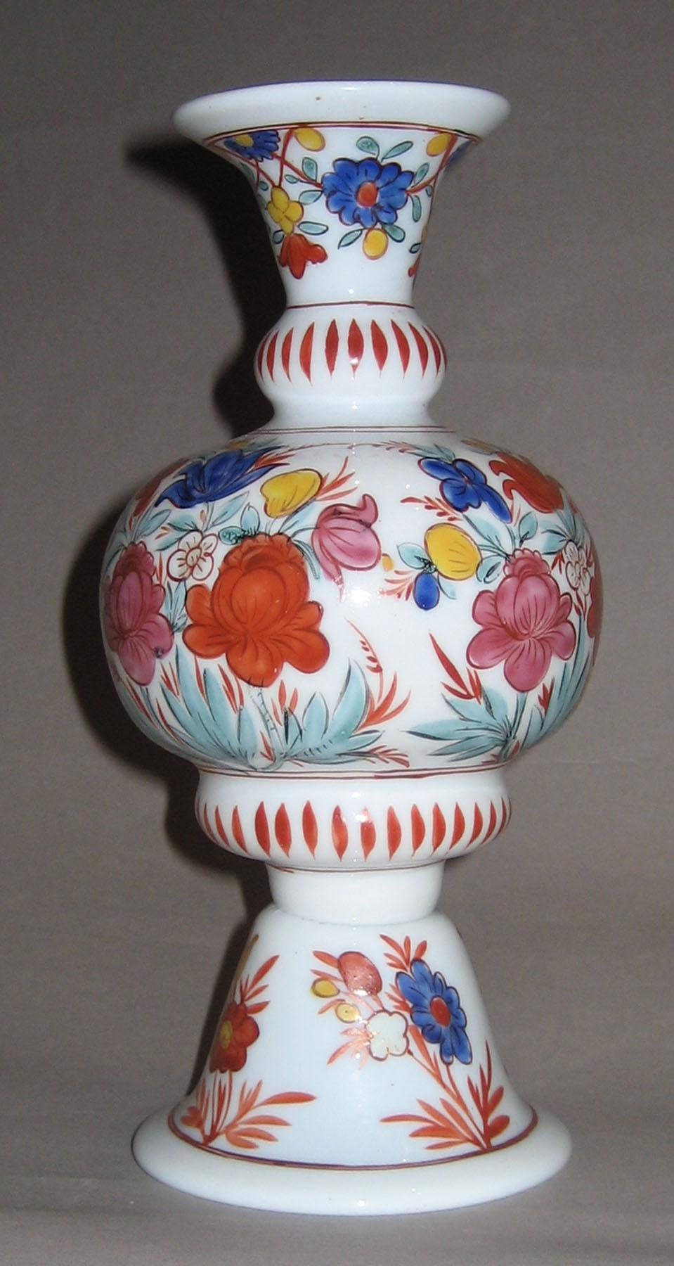 1958.1416 (back) White Glass Garniture Vase