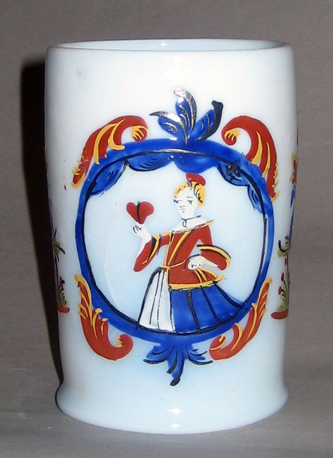 1958.1423 (front) White Glass Mug