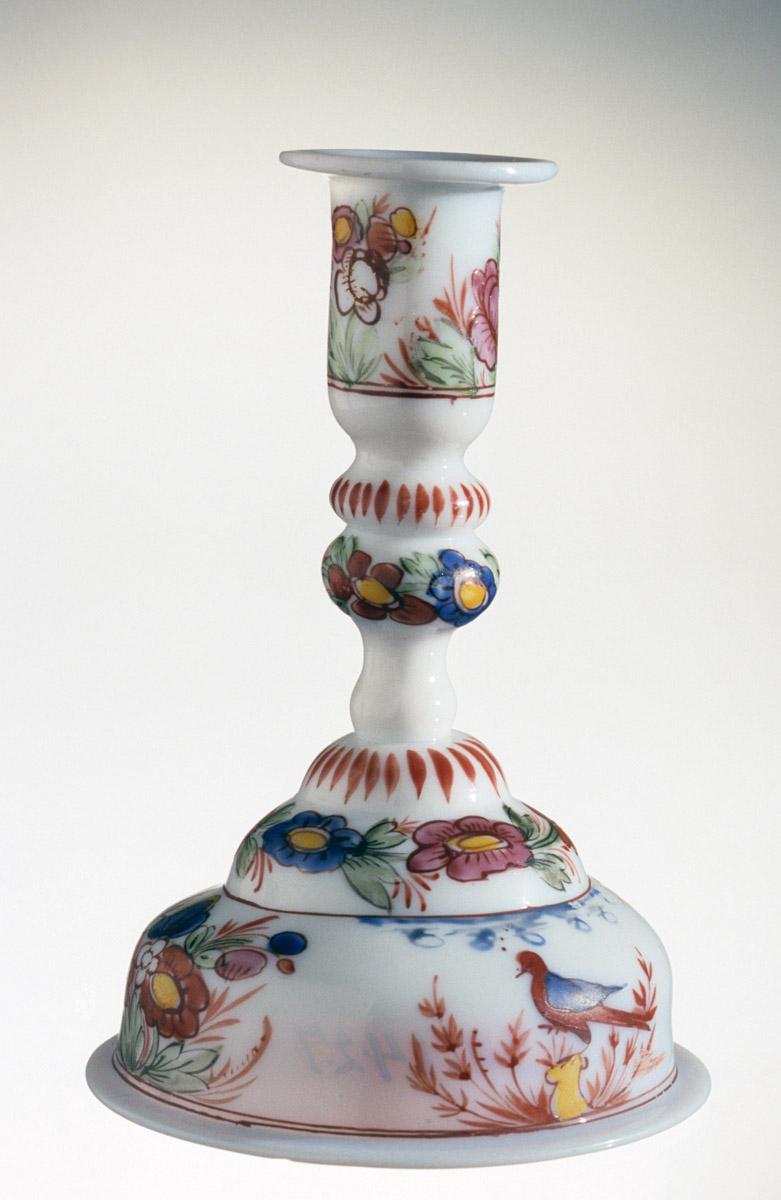 1958.1427 White Glass Candlestick