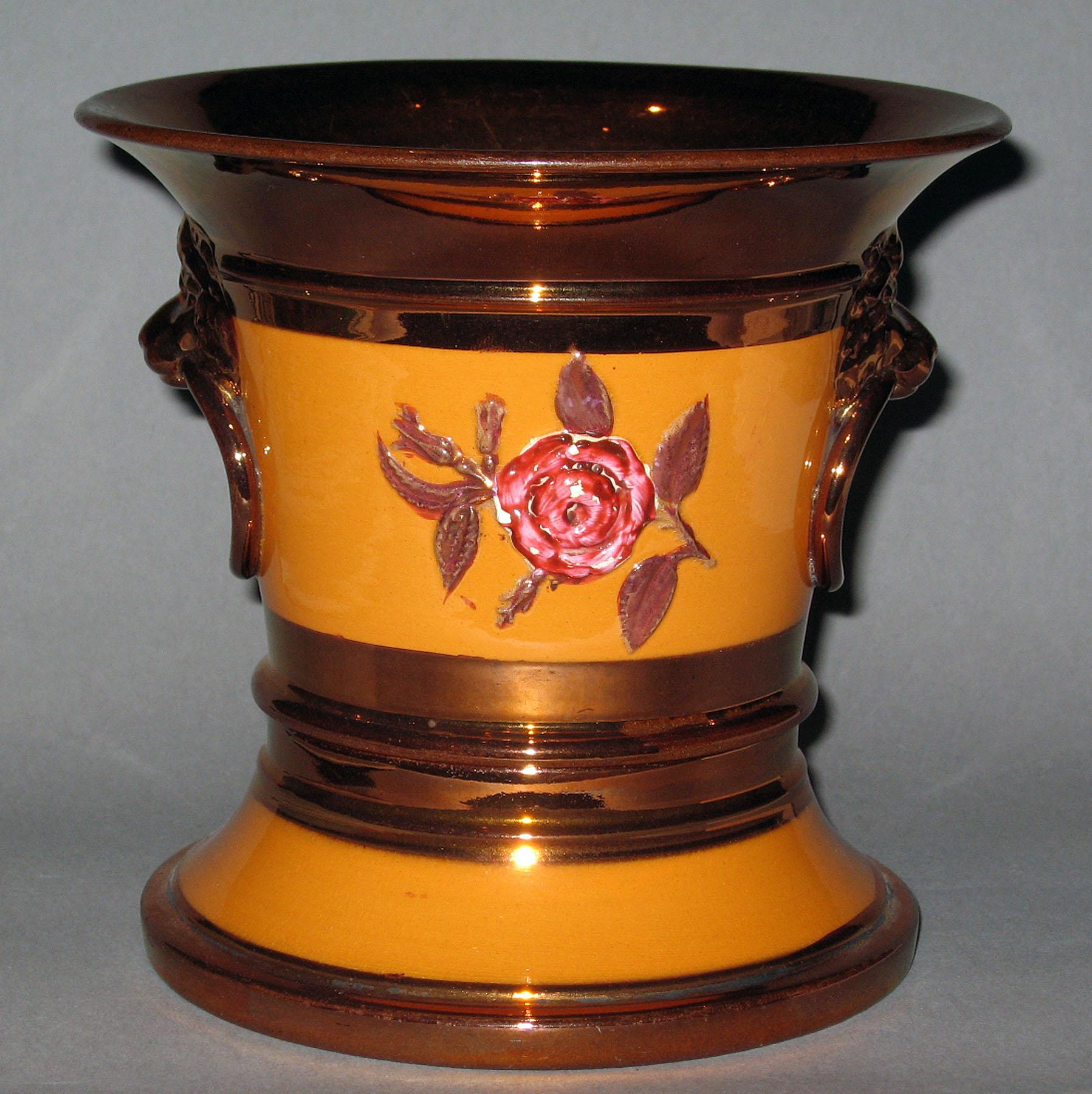 1958.1457 Lusterware Cachepot and Stand