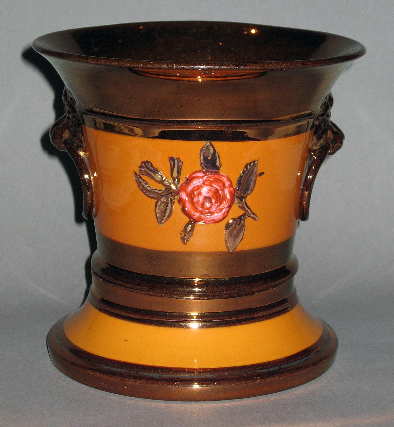 1958.1458 Lusterware Cachepot and Stand