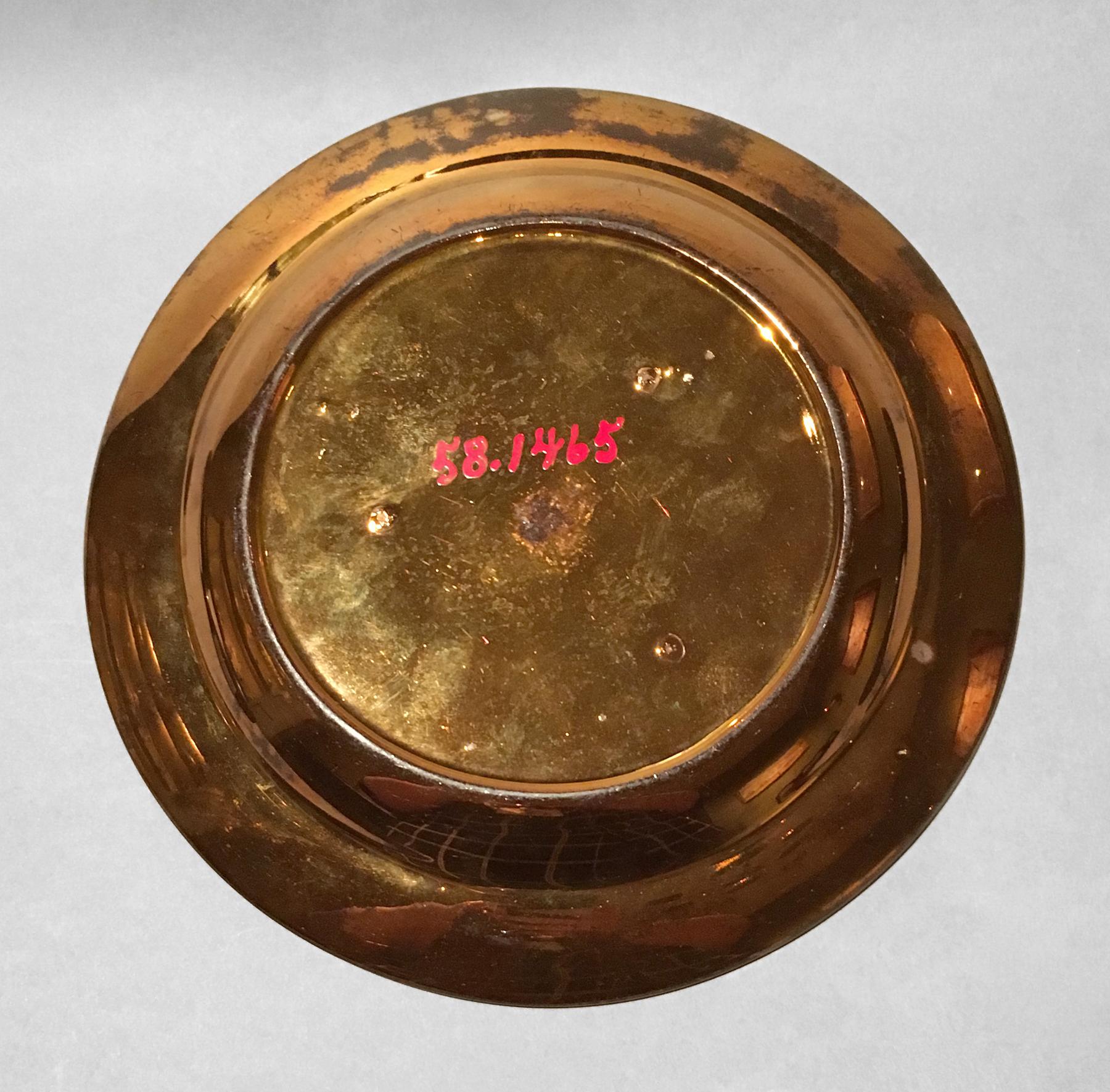 1958.1465 Lusterware Plate, underside