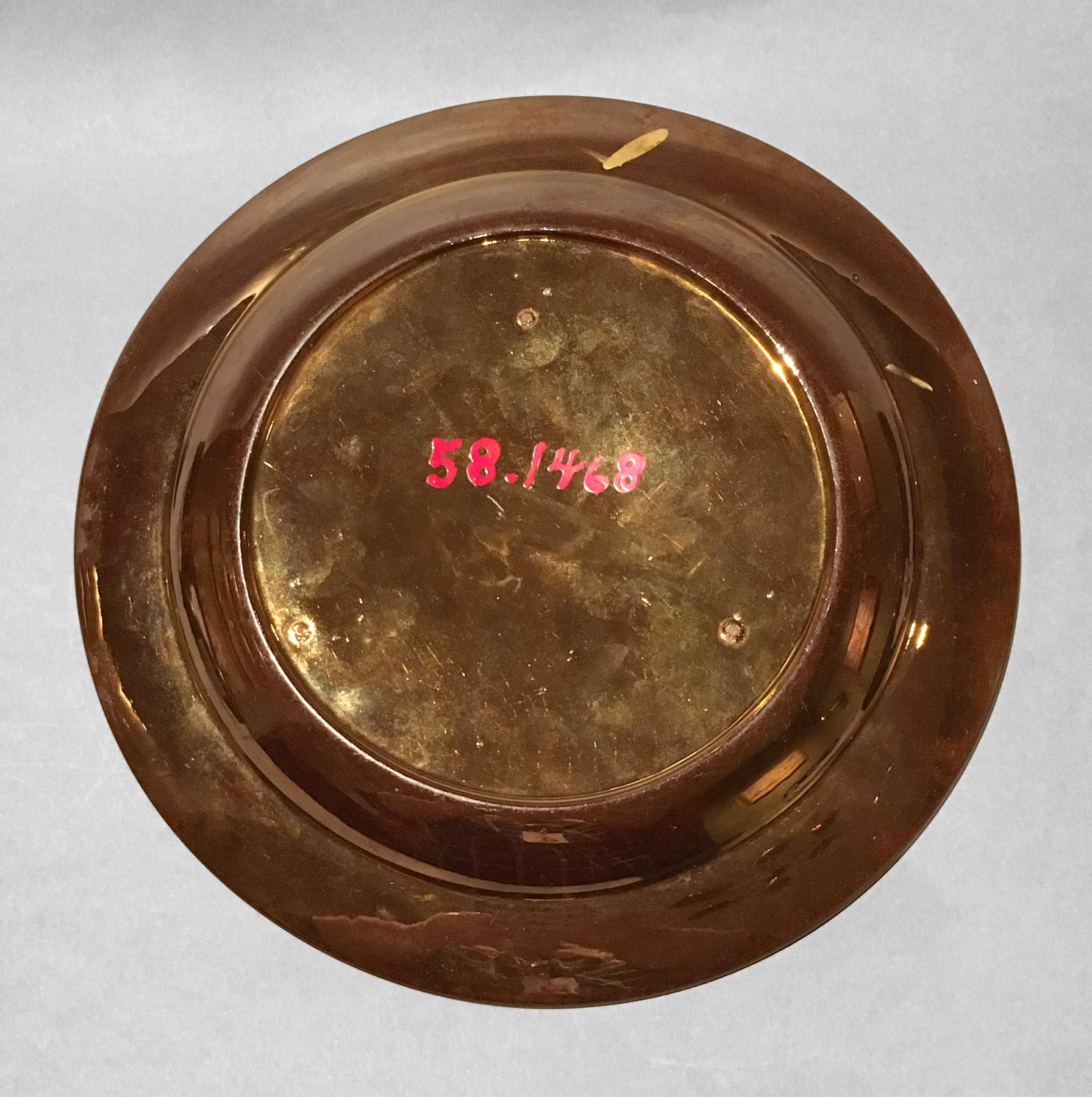 1958.1468 Lusterware Plate, underside