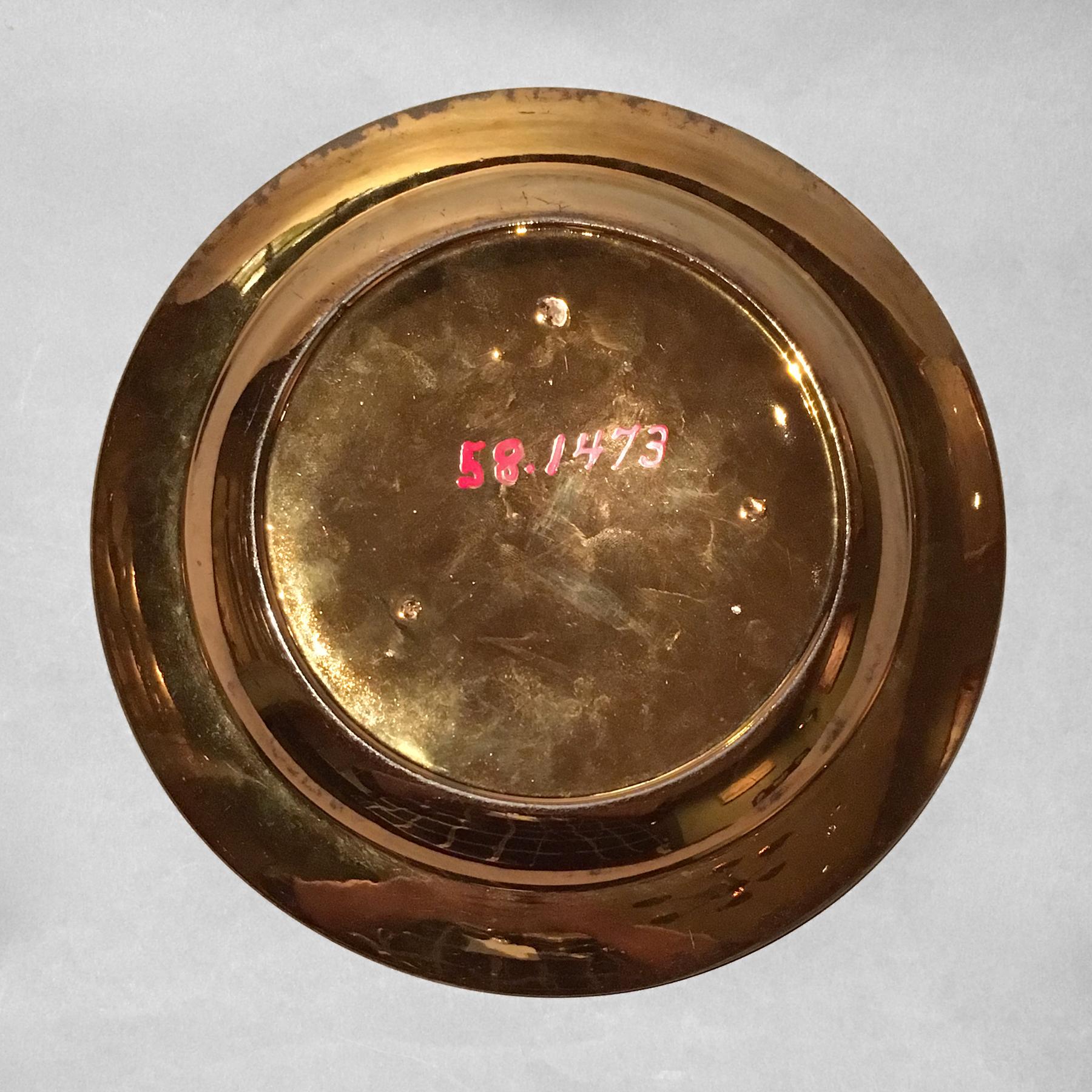 1958.1473 Lusterware Plate, underside