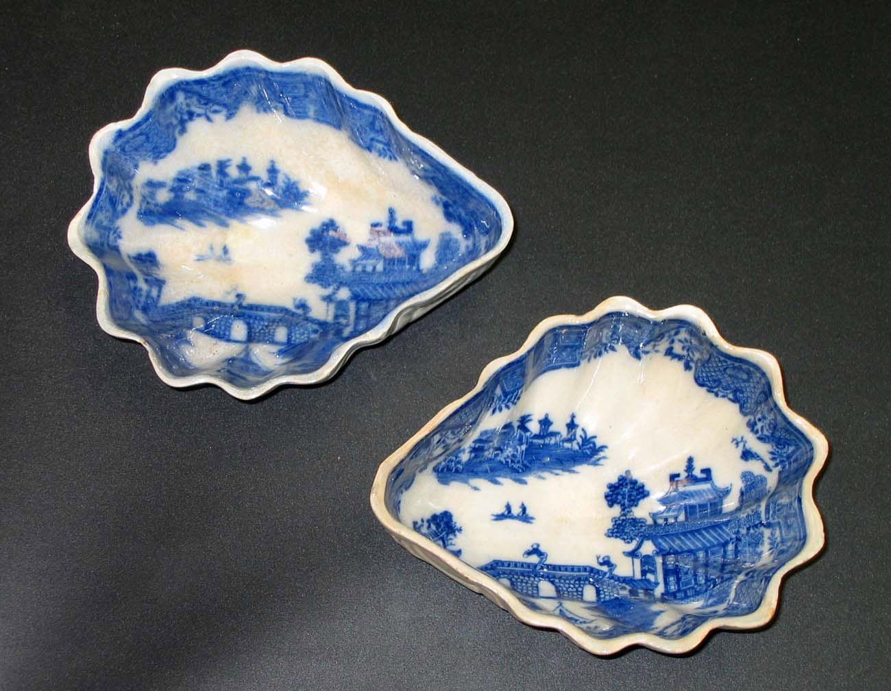 2005.0026.001, .002 Pearlware shell dishes